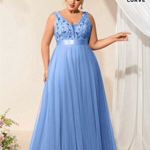 Elegant Blue Evening Gown